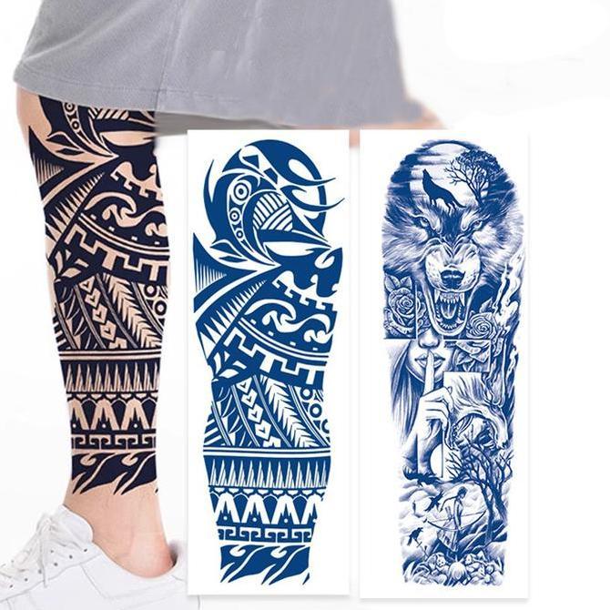 LOGPEF Tato Semi Permanent Fruit Juice Ink Tattoo Sticker Viral Lengan Penuh Temporary Tattoo Yakuza