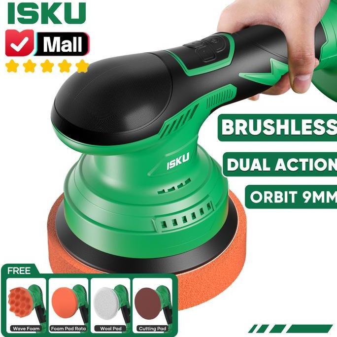 SISIMANG_BENANG - ISKU MESIN POLES MOBIL MOTOR BATERAI CORDLESS BRUSHLESS POLISHER DUAL ACTION DA 21