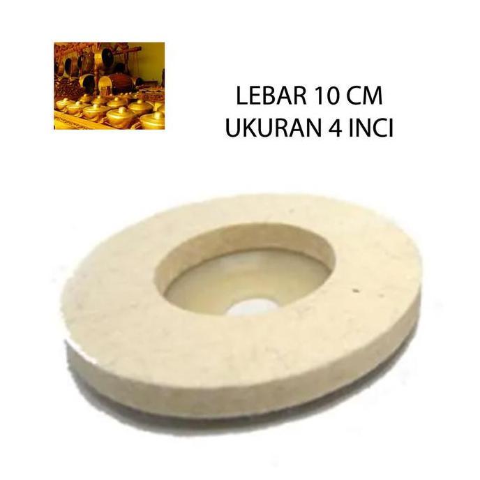 IYLBISC Mata Gerinda 4 Inci Gosok Pemoles Pengkilap Wila Perunggu Silah Gamelan Wool Wheel