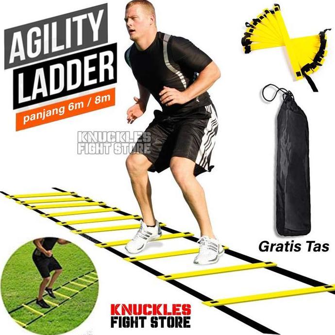 BEBAS ONGKIR - Agility Ladder Tangga Tali Olahraga Kelincahan Ketangkasan 6-8 meter Agility Leg