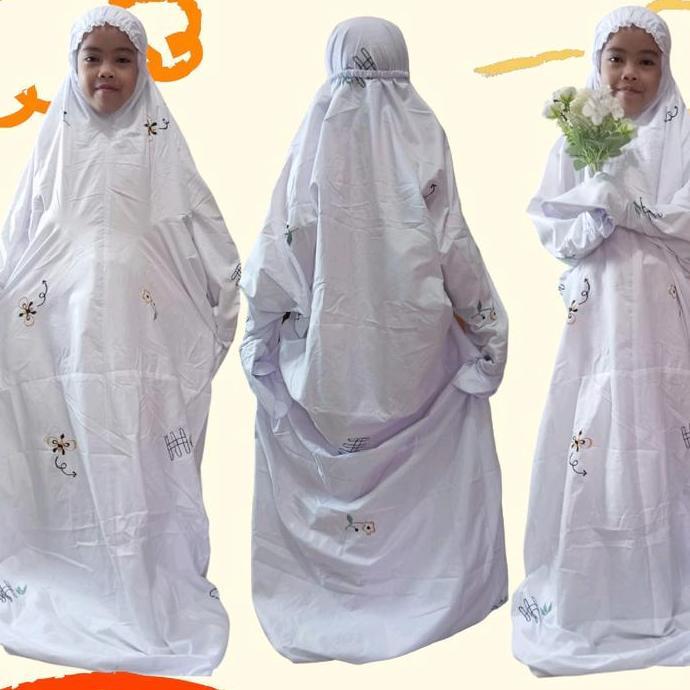 Mukena Anak Terusan Bordir Anak SD SMP cherry katun premium free tas  Mukenah