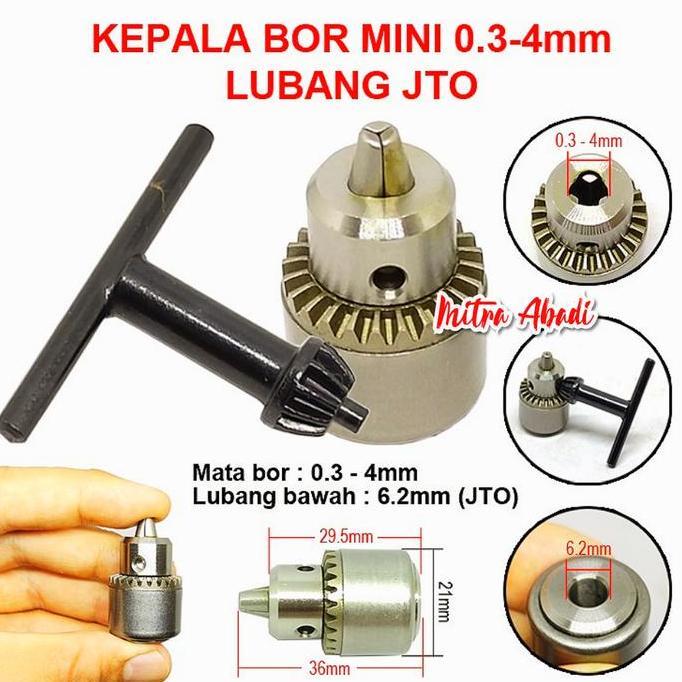 ASTAROL KEPALA BOR KECIL Lubang JTO 0.3 - 4 mm Mini Drill Chuck JTO Fit