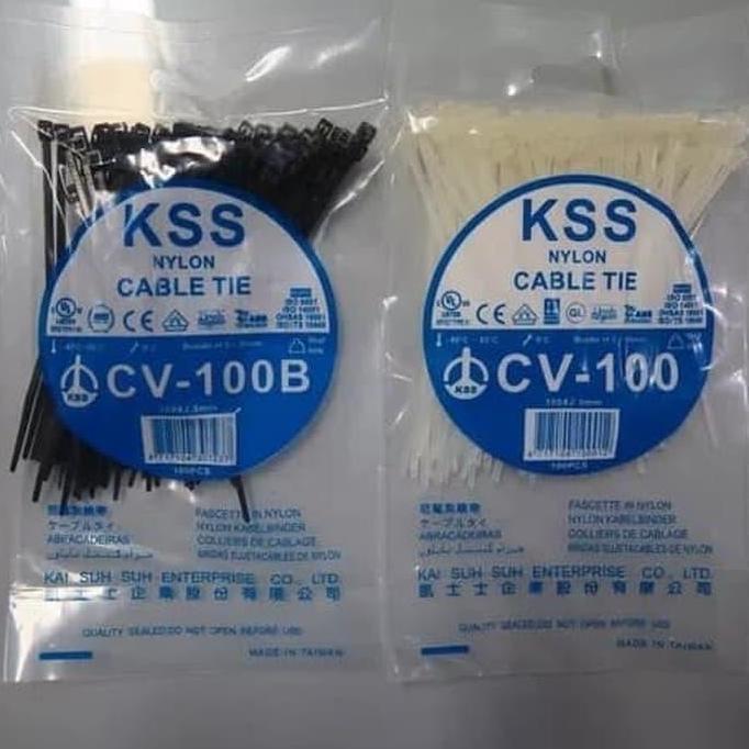 Cable Ties KSS CV 100 / Kabel Ties KSS CV100 (Hitam/Putih) 100 Pcs