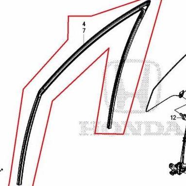 Karet Chanel Run Kaca Pintu Depan HRV 2015-2021 Original