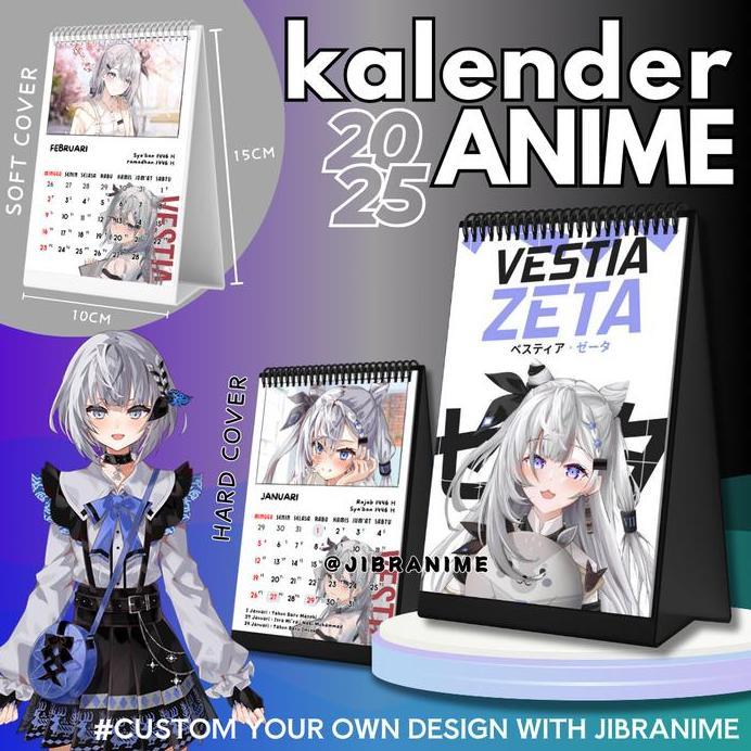 calendar / kalender meja anime Vestia Zeta 2025