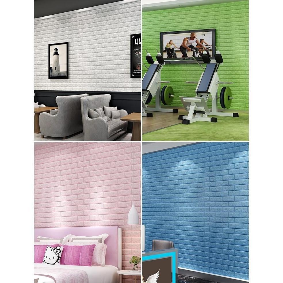PREMIUM BORNWAY -PAKET 10PCSWALLPAPER DINDING 3D FOAM MINI MOTIF BATU BATA 30X35CM  3MM STICKER BATU