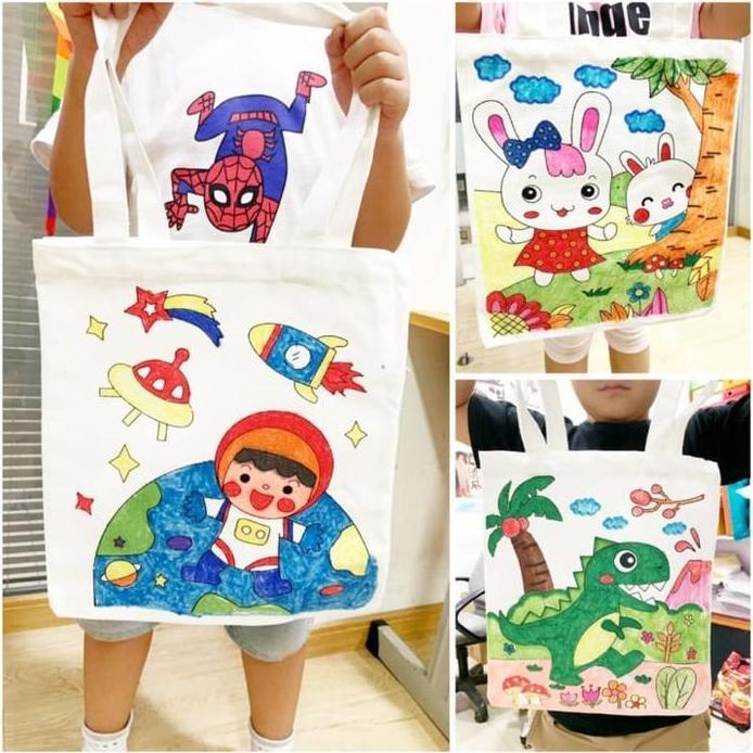 [KT] DIY Mewarnai Tas Kanvas Painting Canvas Bag / DIY Mewarnai Tas