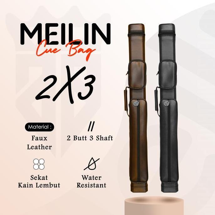 Meilin Premium 2x3 Case - Tas Stick Billiard 2x3 Cue Case Billiard 2 Butt 3 Shaft Hard Case 5 lubang