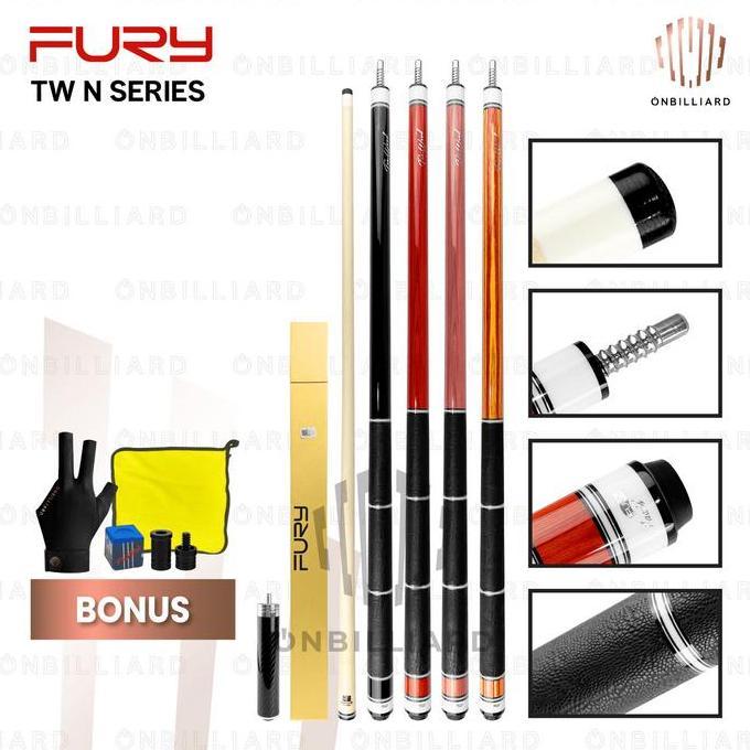 FURY TW-N Stick Billiard Maple Cue Low Deflection Play Cues TW-N1 TW-N2 TW-N3 TW-N4