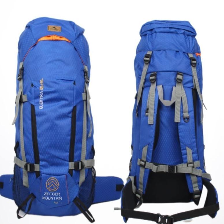 Bergaransi Tas Carrier Gunung 45 Liter Tas Hiking Camping Outdoor Warna Ungu Lilac Bahan Cordura Teb