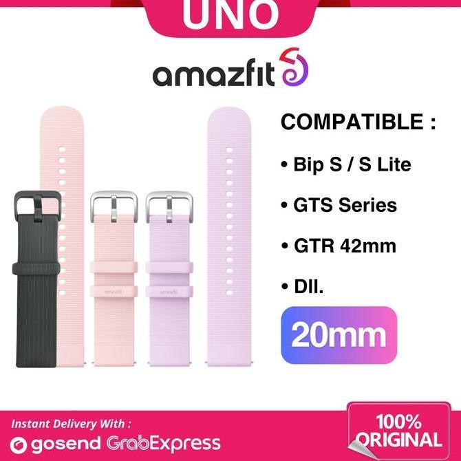 Strap 20mm Amazfit BIP S / GTS / GTR Silicone Strap Tali Jam Smart Watch