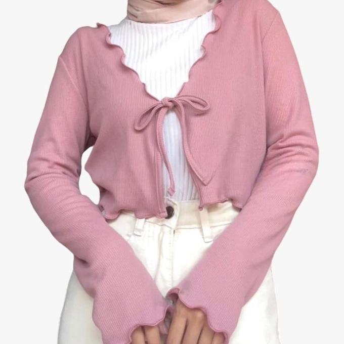 ASREG.ID Cardigan crop tali/cardigan tali /atasan wanita Outer Panjang Knitwear Top Kardigan Baju Ri
