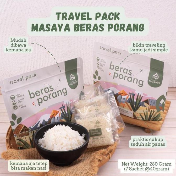 Masaya Beras Porang Travel Pack - beras porang shirataki konjac