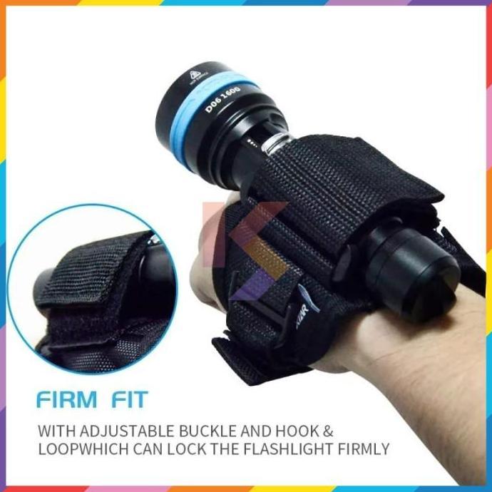 URB Xtar Pegangan Senter Selam Wrist Strap Diving Flashlight Adjustable