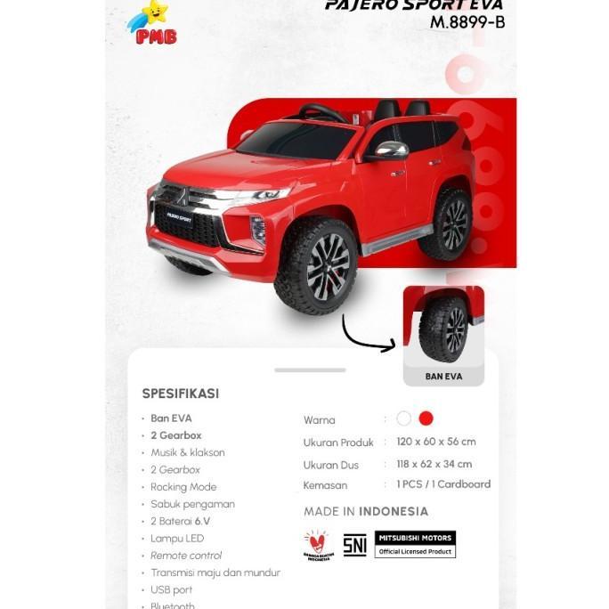 OFFICIAL Mainan Anak Mobil Aki Remote Control Mitsubishi Pajero Sport PMB 8899 PMB M-8899