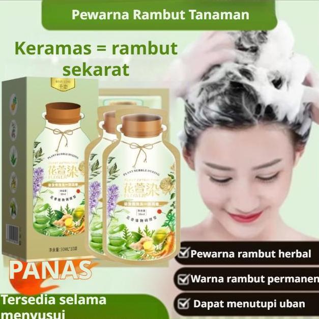 TENNIME 10pcs Plant Extract Hair Bubble Hair Dye Bubble Shampoo Hair Color Pewarna Rambut Bubble Kor