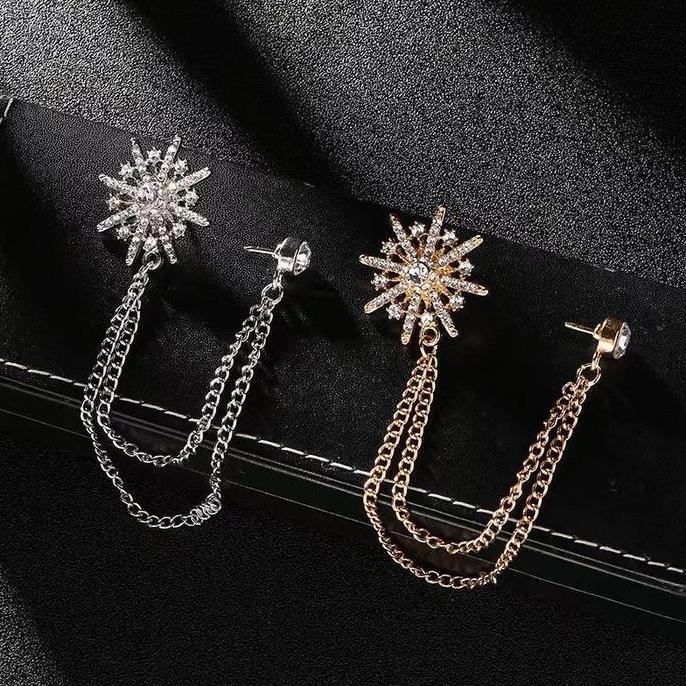 TENNIME Butang Pin Baju Jas Pin Butang Lapel Pin Bros Melayu Rantai Baju Melayu Rumbai Rantai Baju M