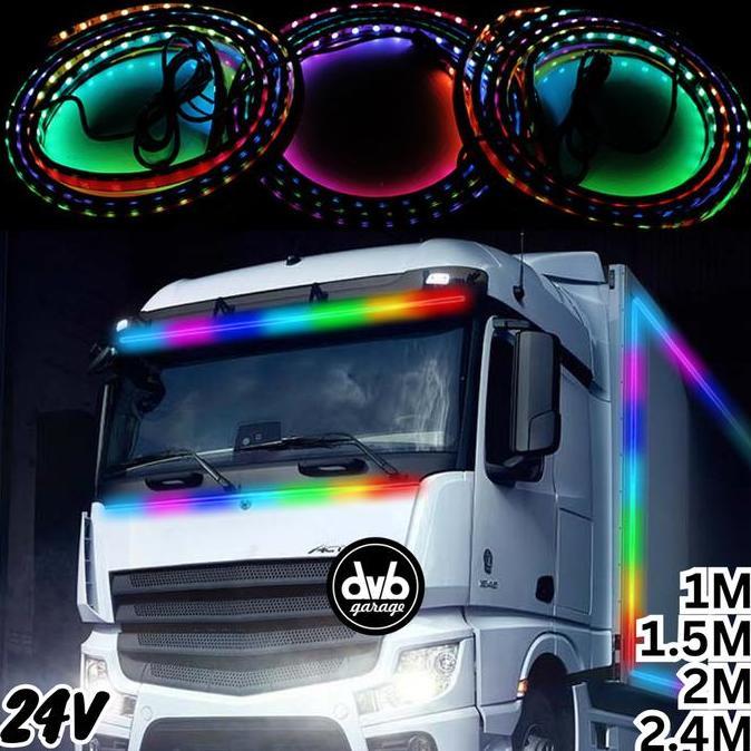TELENIUM LED STRIP BAR VARIASI 24V RGB RUNNING MULTI MODE LAMPU BUS TRUK UNIVERSAL