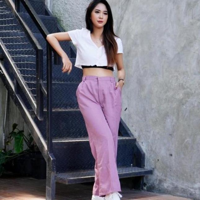Loose Pants Trousers Wanita | Yora Pants Kulot |  Celana Anti Kusut | Celana Kulot Wanita