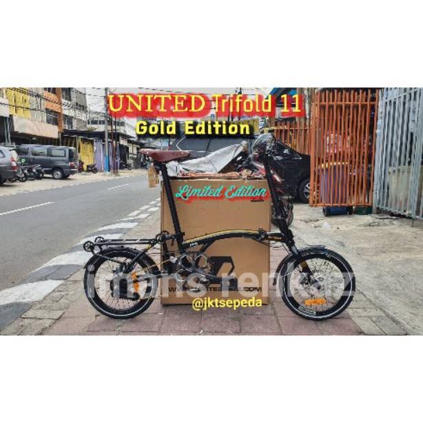 Sepeda Lipat UNITED TRIFOLD 11 GOLD EDITION Ready stock