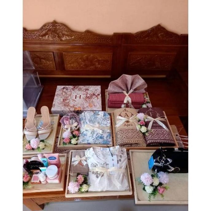 KOTAK BOK HANTARAN ISI3+MIKA XL.L.M KAYU JATI BELANDA PARSEL TUNANGAN MODEREN HC