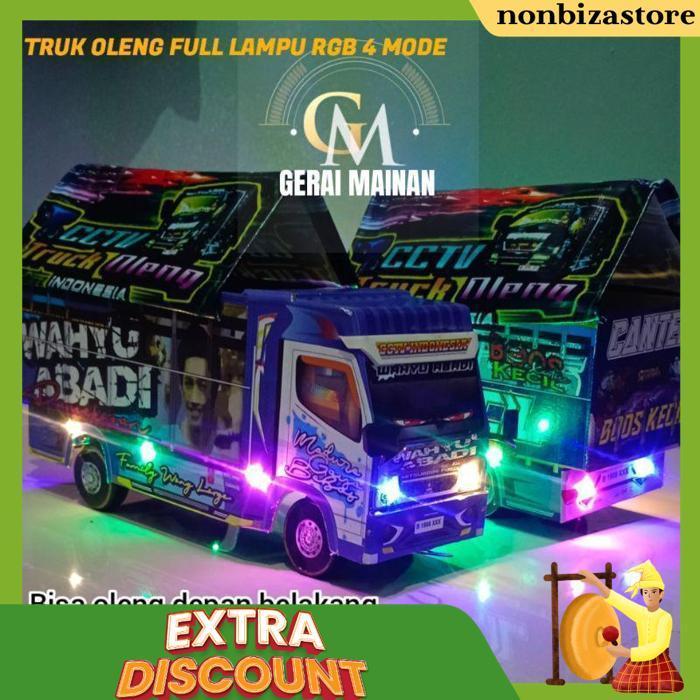 Truk Oleng Mainan Miniatur Truk Ada Lampu Dan Terpal