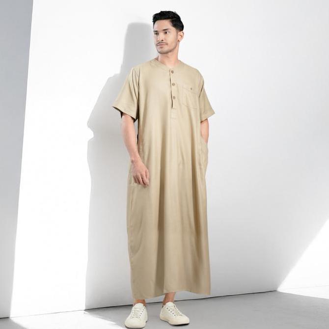 Muslimadani Jubah Dewasa Syafiq Gamis Pria Lengan Pendek