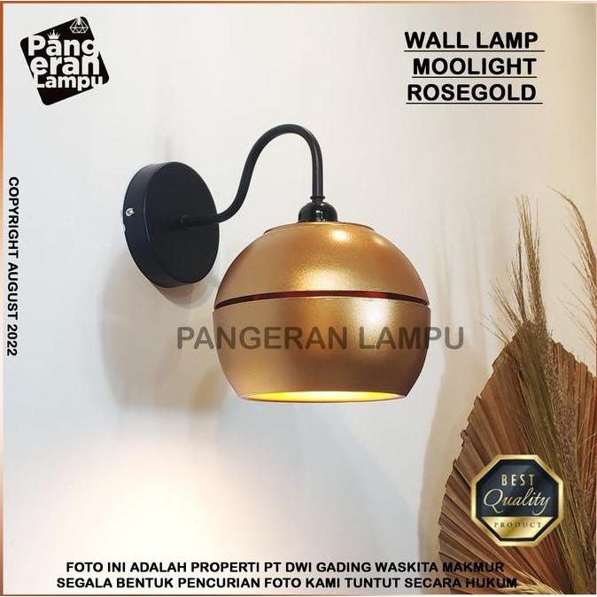 TERBARU - LAMPU DINDING WALL LAMP MINIMALIS INDUSTRIAL TYPE MOON ROSEGOLD