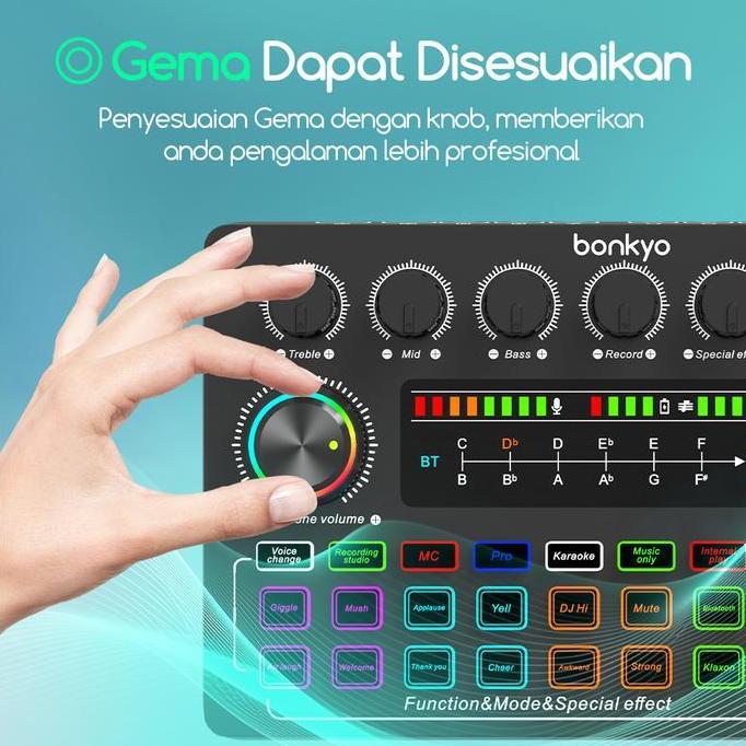 iqorida22 - bonkyo f999x & bm800 set streaming lengkap sound card otg cable headset lampu penguat ca