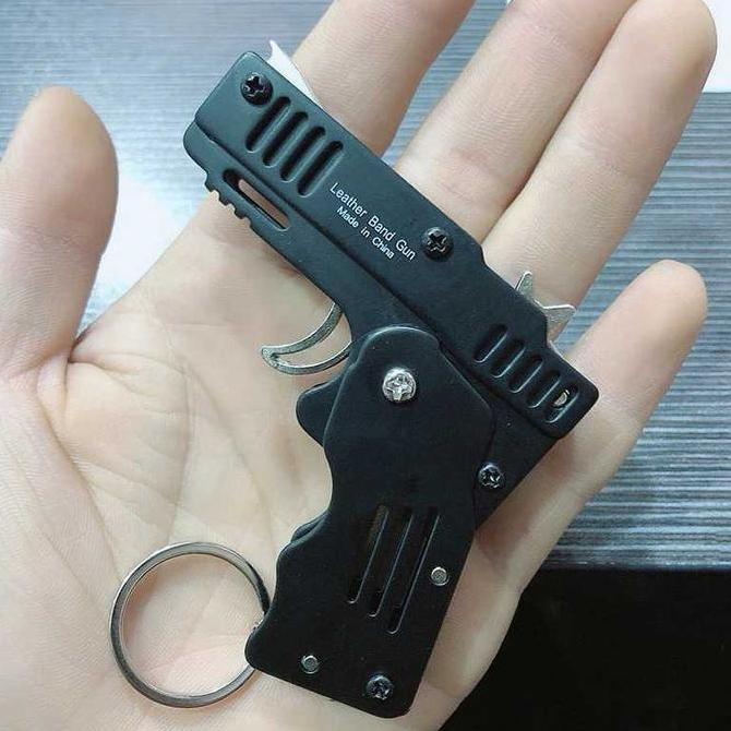 Mainan Pistol Karet Gelang Foldable Rubber Band Gun