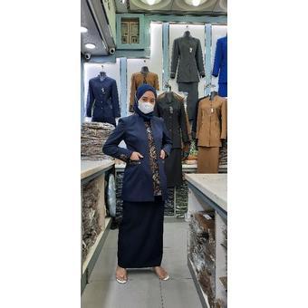 Diskon Setelan Seragam Kerja Biru Dongker Guru Wanita Blazer Warna Navy  Jas Guru Pdh Seragam Pns