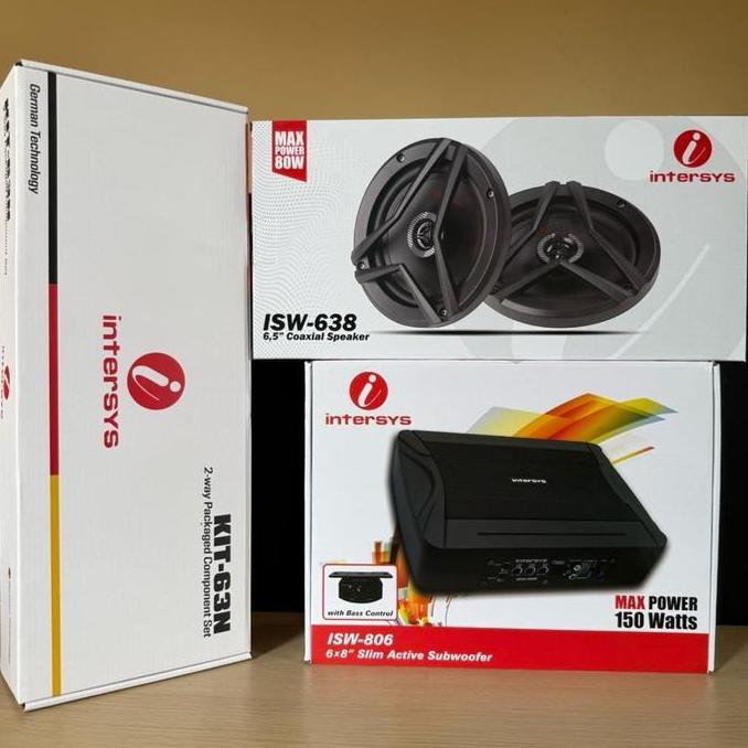PAKET AUDIO MOBIL INTERSYS SPEAKER SPLIT INTERSYS + SPEAKER COAXIAL INTERSYS + SUBWOOFER KOLONG INTE