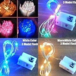 BAYASON Lampu LED TUMBLR/Lampu strip dekorasi Waterproof(dengan baterai) 1M 10 led+ Baterai