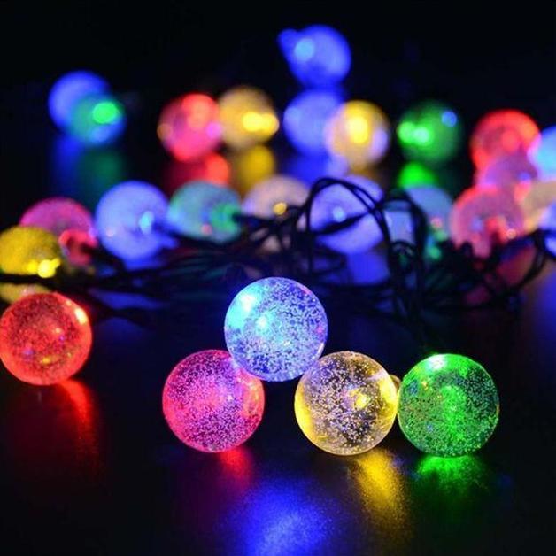 BAYASON CRYSTAL LAMPU NATAL HIAS / LAMPU TUMBLR LED RAINBOW MOTIF BOLA CRYSTAL