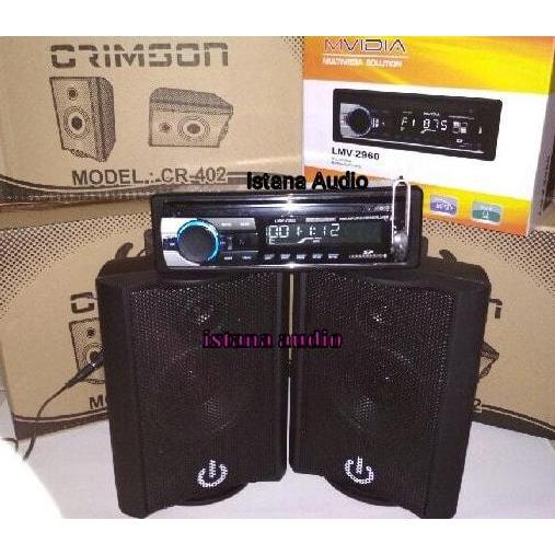 ZYL Paket Audio Mobil Tape MVIDIA Dan Speaker Crimson 4" / 402