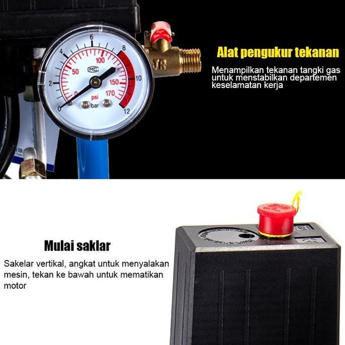 ivacoss99 - reaim kompresor angin 2.04hp 50l - mesin kompresor listrik tanpa oli & anti panas [silen