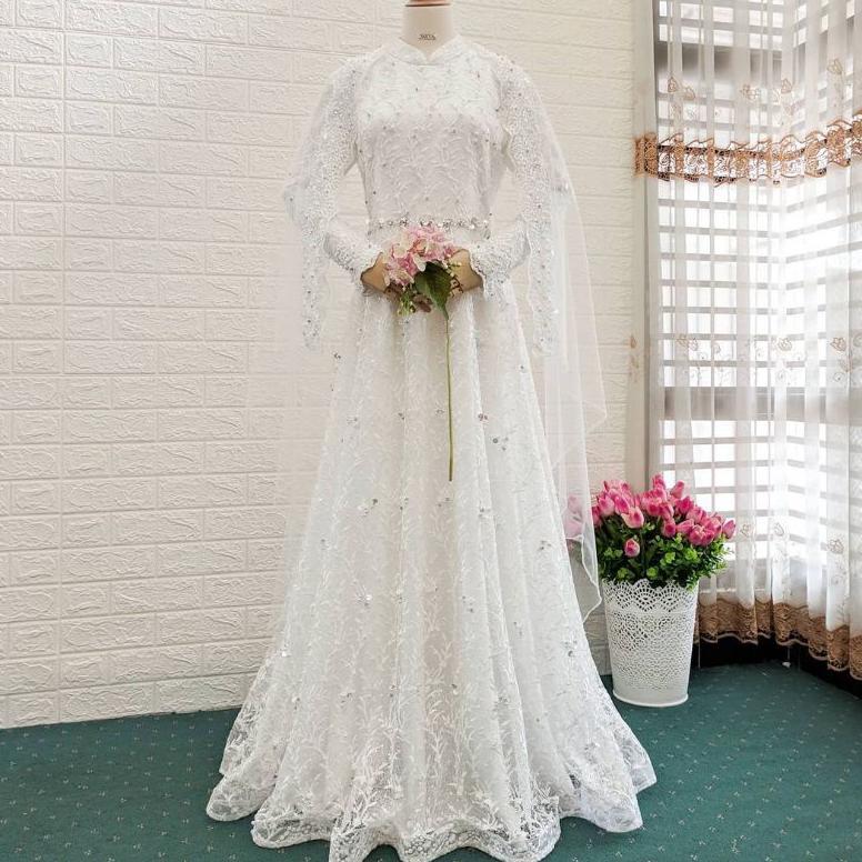 Free Ongkir Gaun Pengantin / Gaun Akad / Gaun Muslimah / Gaun Pernikahan / Gaun Jumbo / Gaun Kecil