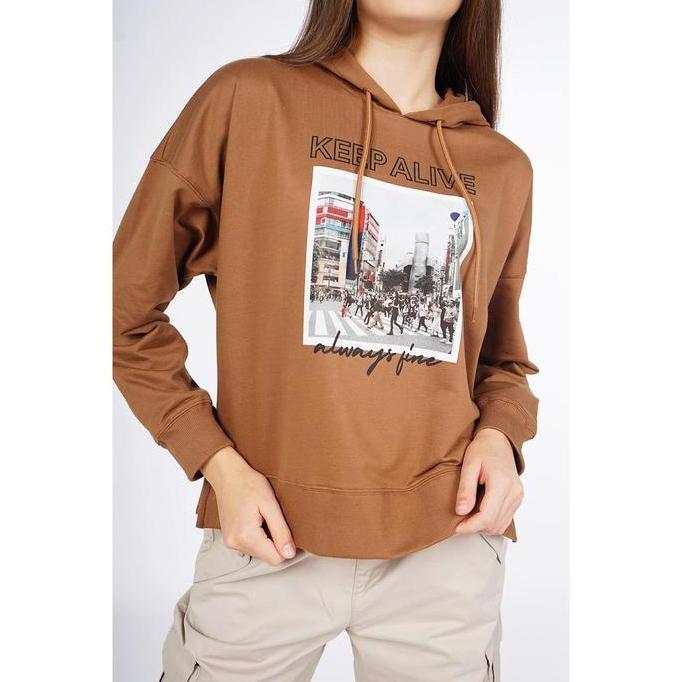 Logo Jeans Sweater Hoodie Patricia Brown