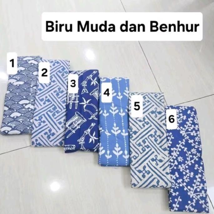 (Via Gojek/Grab)Kain Batik Garutan warna Biru Muda (150620)