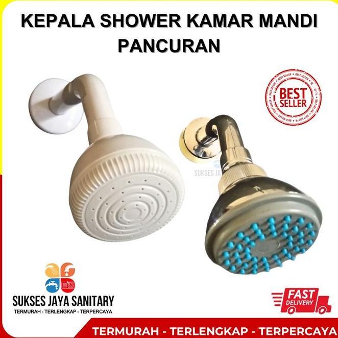 Kepala Shower Kamar Mandi Pancuran Air Tanam Tembok Dinding Plastik