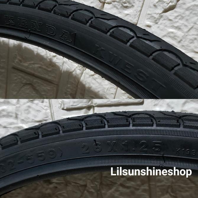 Ban Luar 26 x 1.25 KENDA Kwest 26x1.25 K193 Sepeda MTB Hybrid CTB Federal Black Motif Halus