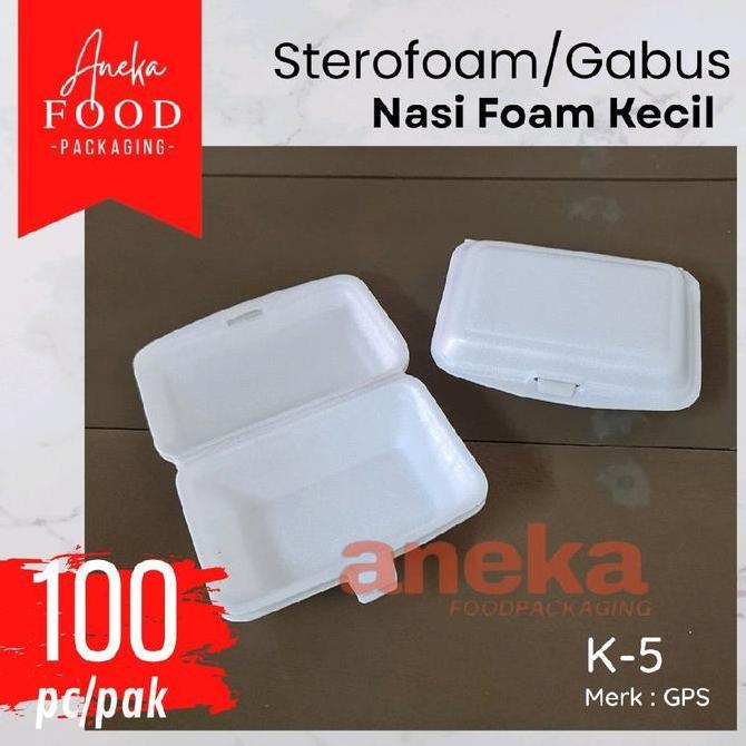 ivacoss99 - 100pc- gojek- foam gps k-5 bakmi bubur styrofoam/sterofoam/gabus nasi kotak makan