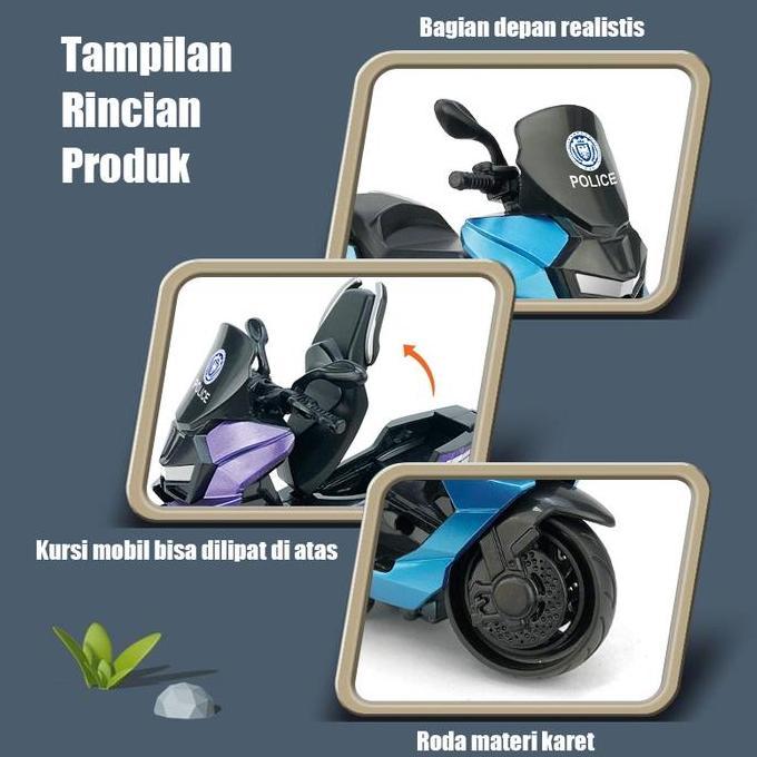 ANISAFARIDA_T - HABIBI MOTOR MAINAN ANAK INERSIA, TOY VEHICLE BISA JALAN SENDIRI, TAHAN BANTING, JOK
