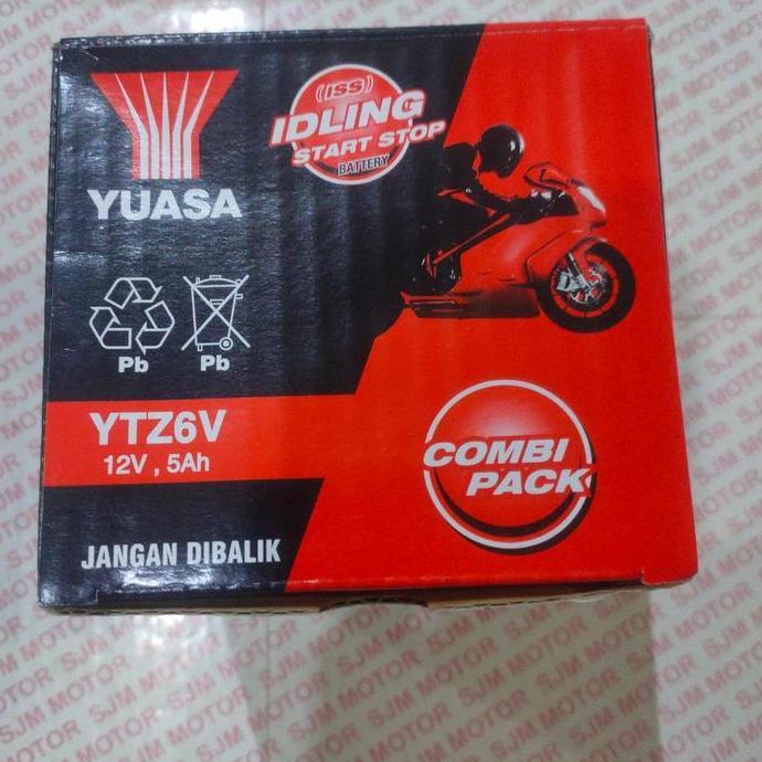 aki motor satria fu vario 150 pcx sonic 150 yuasa ytz6v ytz6 v