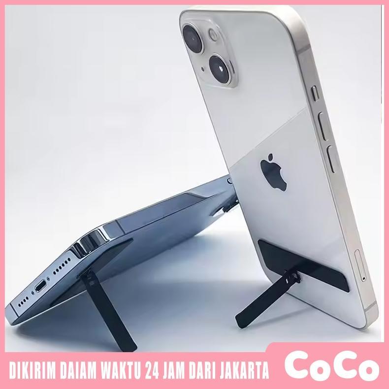 Termurah / Hot Sale Tipis Banget Stand Stainless Metal Holder Hp Ultra-Slim Phone Stand Self-Adhesiv