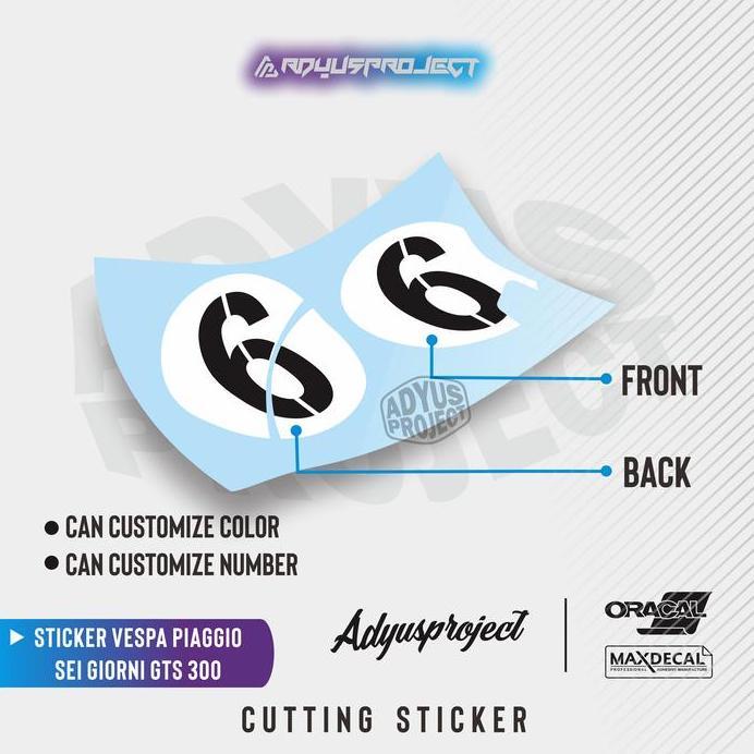 Sticker Body Vespa Piaggio Sei Giorni GTS 300 Stiker Vespa GTS Stiker Vespa GTV Cutting Sticker 01