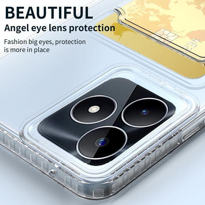Case untuk Realme C53 Wallet Card Slot Bening Clear Softcase TPU