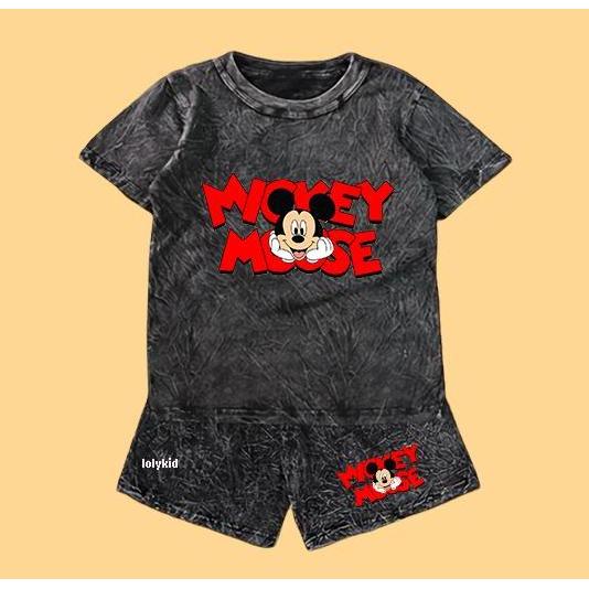 Stelan Anak Wash Unisex Mk Kepala/Mk n friends Set Anak Stone Wash Set Distro Basic Anak Pria Dan Wa