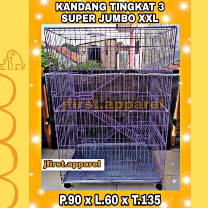 Ready KANDANG KUCING TINGKAT 3 SIZE XXL SUPER JUMBO