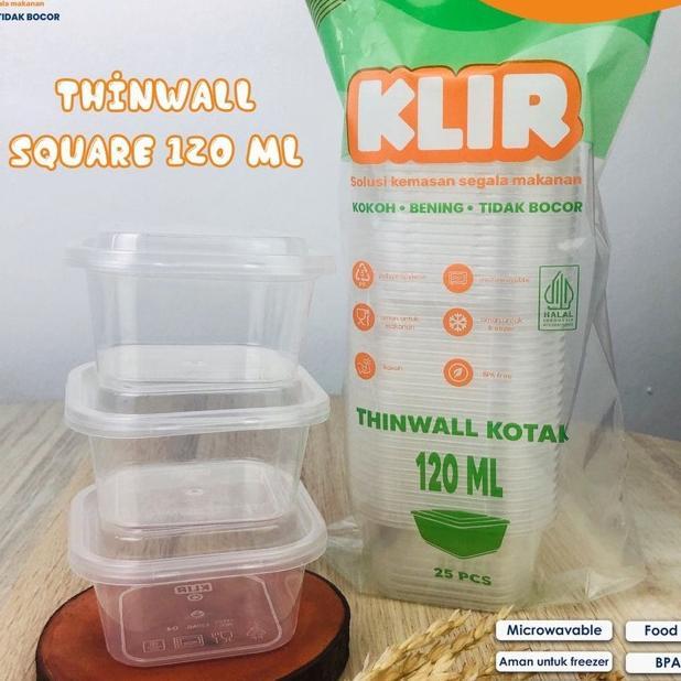Thinwall Square Mini 120Ml Dan 150Ml + Tutup /Cup Dessert / Thinwall Kotak 120Ml Dan 150Ml